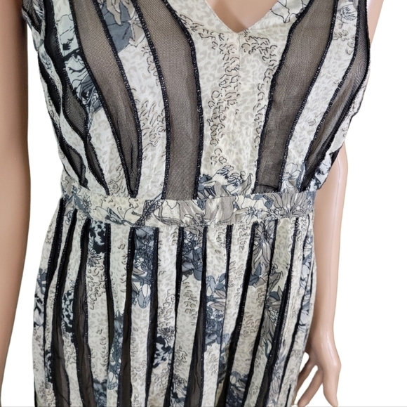 Adolfo Dominguez Womens Floral Print and Sheer pattern Cocktail Dress Size 6 - Picture 4 of 10